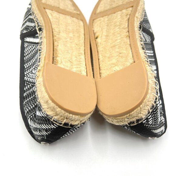 Sam Edelman Size 8 Lynn Black White Geometric Chevron Print Loafers Flats Shoes - Picture 11 of 12